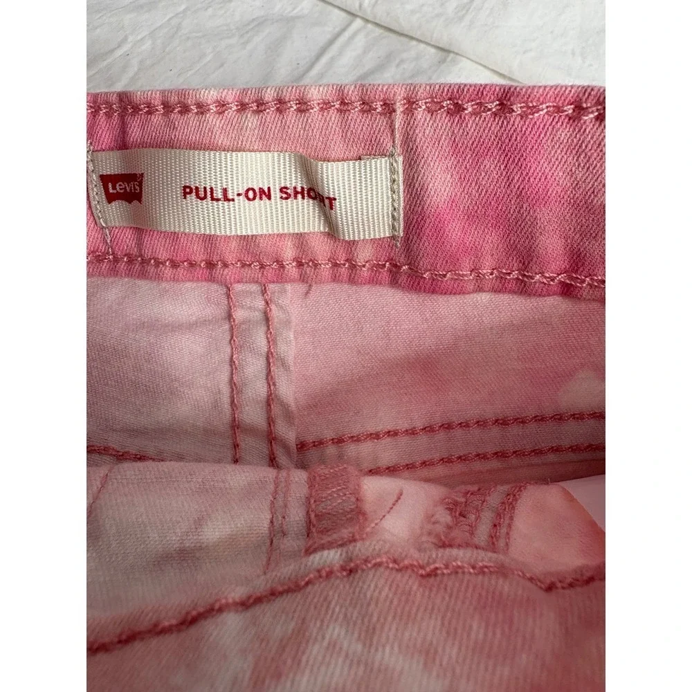 Levi's Flex Kids Girls Pink Tie Dye Pull On Shorts Elastic Waist Stretch Size 5